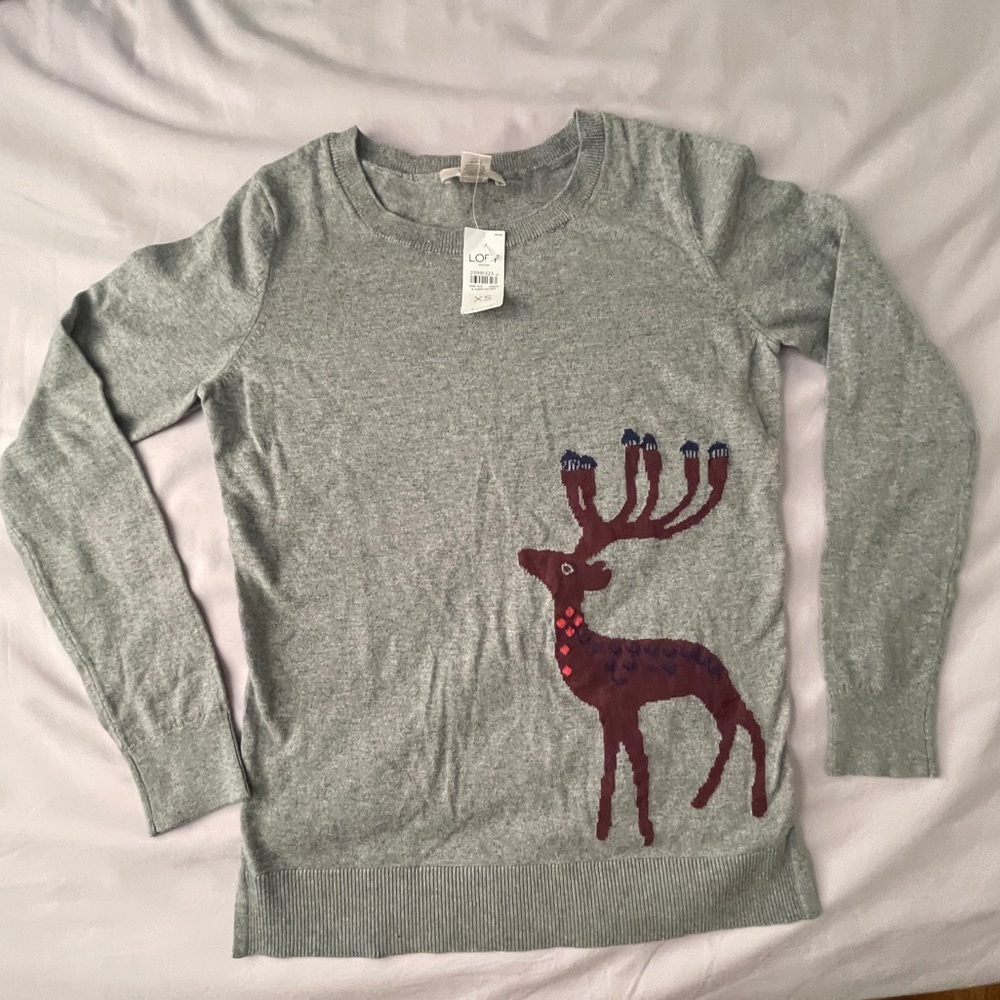 NWT Loft Deer Sweater | size xs